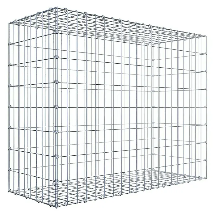 Gabiona Gabione - 100 x 40 x 80 cm, Stahl, Maschenbreite: 50 mm, Maschenhöhe: 100 mm - Drahtgitterbox: Eine stabile und vielseitige Gitterbox aus verzinktem Draht, ideal für Gartenbau und Landschaftsgestaltung.