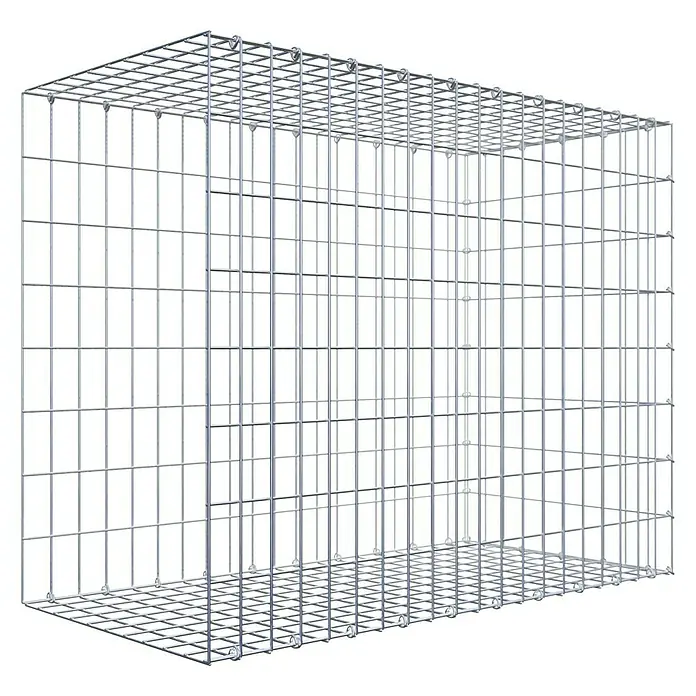 Gabiona Gabione Typ 2 - Zum Anbau in der Länge, 100 x 50 x 80 cm, Stahl, Maschenbreite: 50 mm, Maschenhöhe: 100 mm, C-Ring - Gitterbox zur vielseitigen Verwendung. Die robuste Box aus Drahtgeflecht ist ideal für Lagerung und Transport und sorgt für gute Belüftung.