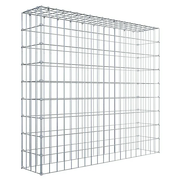 Gabiona Gabione Typ 3 - Zum Anbau in der Höhe, 100 x 20 x 90 cm, Stahl, Maschenbreite: 50 mm, Maschenhöhe: 100 mm, C-Ring - Gabione aus verzinktem Stahldrahtgeflecht, ideal zur Gestaltung von Gärten und Außenbereichen. Robuste Konstruktion für vielfältige Anwendungen.
