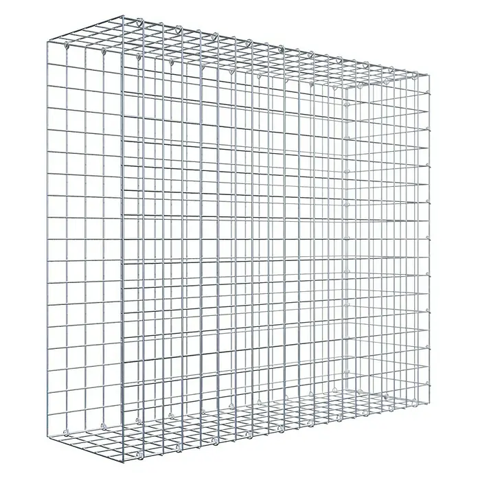 Gabiona Gabione Typ 2 - Zum Anbau in der Länge, 100 x 30 x 90 cm, Stahl, Maschenbreite: 50 mm, Maschenhöhe: 50 mm, C-Ring - Ein rechteckiger Gabionenkorb aus verzinktem Drahtgitter, ideal für Gartenmauern oder zur Hangbefestigung. Stabile Konstruktion für vielfältige Gestaltungsmöglichkeiten.