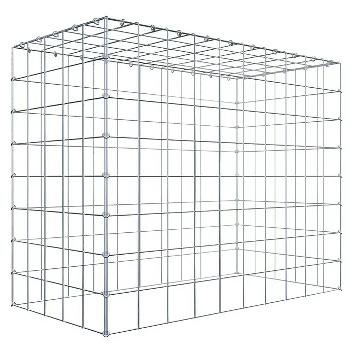 Gabiona Gabione Typ 3 - Zum Anbau in der Höhe, 100 x 50 x 80 cm, Stahl, Maschenbreite: 100 mm, Maschenhöhe: 100 mm, C-Ring - Drahtschotterkorb für den Außenbereich, vielseitig und robust, perfekt für Landschaftsgestaltung und Bauprojekte.
