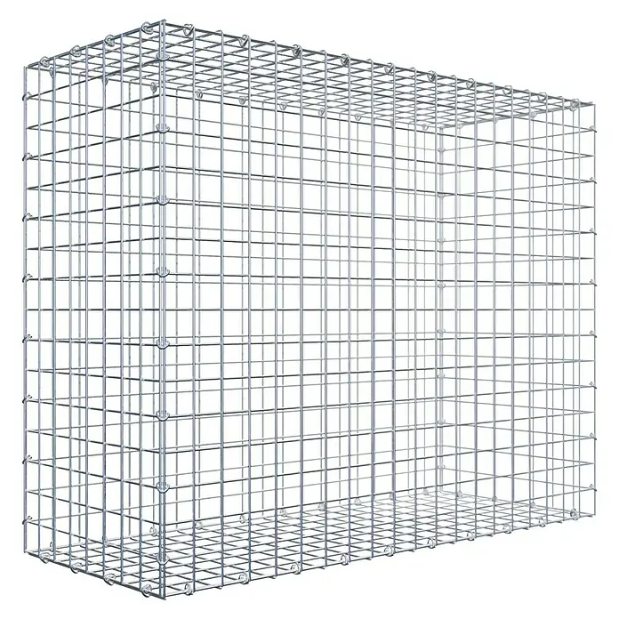 Gabiona Gabione - 100 x 40 x 80 cm, Stahl, Maschenbreite: 50 mm, Maschenhöhe: 50 mm - Ein rechteckiger Gabionen-Drahtkorb zur Befüllung mit Steinen, um Mauern, Zäune oder dekorative Elemente im Garten zu errichten.