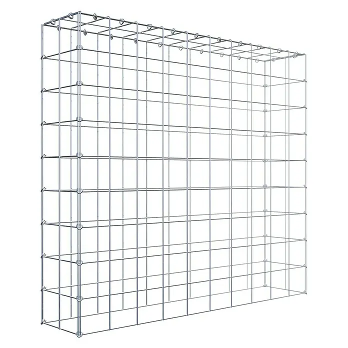 Gabiona Gabione Typ 3 - Zum Anbau in der Höhe, 100 x 20 x 90 cm, Stahl, Maschenbreite: 100 mm, Maschenhöhe: 100 mm, C-Ring - Drahtgitterbox für den Außenbereich. Das stabile Metallgeflecht eignet sich ideal für Gabionen oder als dekoratives Element im Garten.