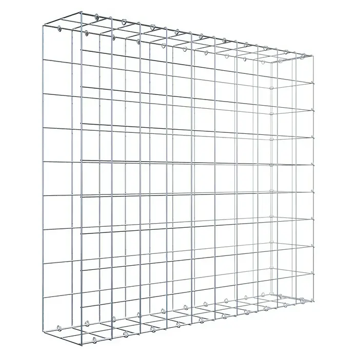 Gabiona Gabione Typ 2 - Zum Anbau in der Länge, 100 x 20 x 90 cm, Stahl, Maschenbreite: 100 mm, Maschenhöhe: 100 mm, C-Ring - Gabione aus robustem Metalldrahtgitter. Ideal für Gartenmauern, Hangbefestigungen oder als dekoratives Element. Das Gitter bietet hohe Stabilität und Flexibilität.