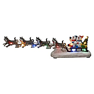 Konstsmide Led-scène Huskyslede (l x b x h: 37,5 x 6,5 x 8,5 cm, Multicolor, Werkt op batterijen, Led)