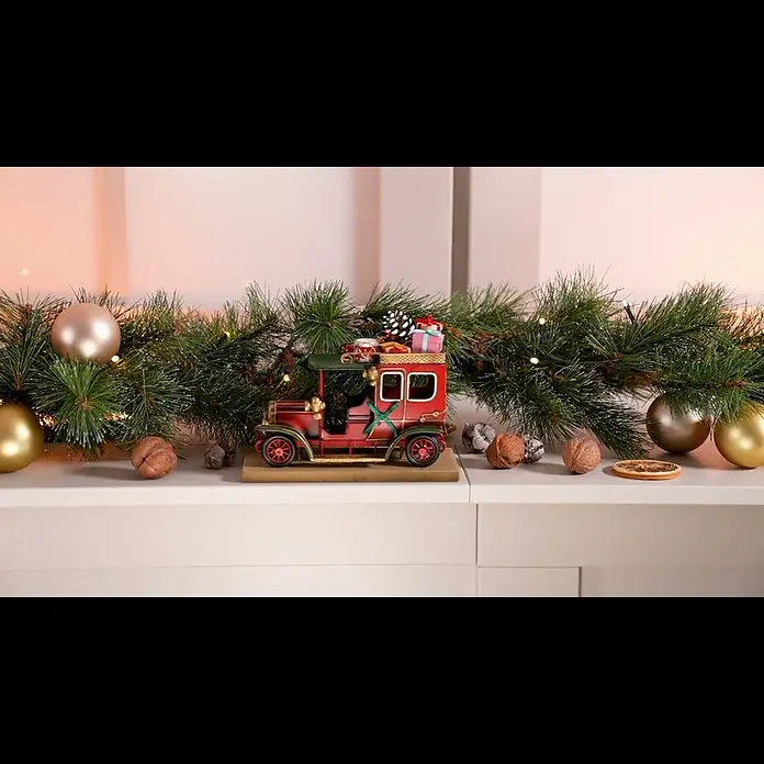 Dekofigur Weihnachtsmetallauto Oldtimer - L x B x H: 9 x 12 x 6 cm, Kunststoff - Car Xmas decorations metal plastic