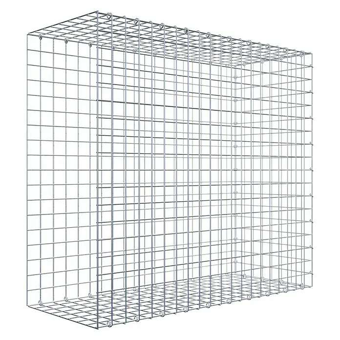 Gabiona Gabione Typ 2 - Zum Anbau in der Länge, 100 x 40 x 90 cm, Stahl, Maschenbreite: 50 mm, Maschenhöhe: 50 mm, C-Ring - Draufsicht auf einen Gabionenkorb aus verzinktem Stahl, ideal für den Garten- und Landschaftsbau. Stabil und langlebig für vielfältige Anwendungen.