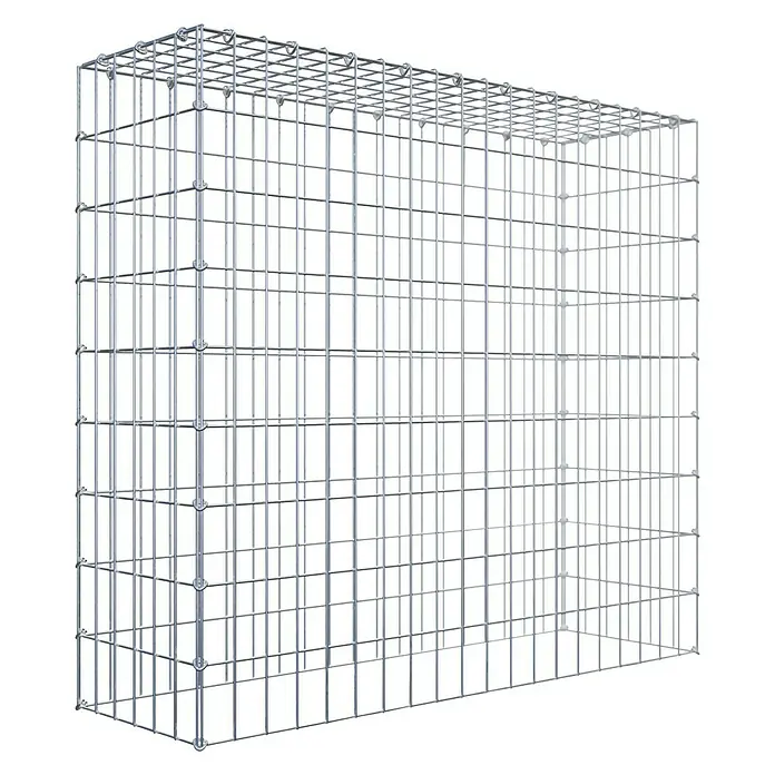 Gabiona Gabione Typ 3 - Zum Anbau in der Höhe, 100 x 30 x 90 cm, Stahl, Maschenbreite: 50 mm, Maschenhöhe: 100 mm, C-Ring - Gabione aus verzinktem Stahlgitter. Ideal für Gartenmauern, Sichtschutz oder dekorative Elemente im Außenbereich. Robuste Konstruktion für vielseitige Gestaltungsmöglichkeiten.