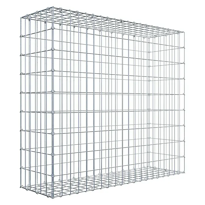 Gabiona Gabione - 100 x 30 x 90 cm, Stahl, Maschenbreite: 50 mm, Maschenhöhe: 100 mm - Gabionen-Drahtgitterstruktur, ideal für dekorative Zwecke und zur Geländesicherung im Garten- und Landschaftsbau. Stabil und langlebig.