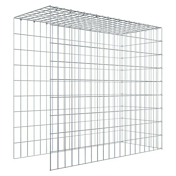 Gabiona Gabione Typ 4 - Zum Anbau in Länge & Höhe, 100 x 40 x 90 cm, Stahl, Maschenbreite: 50 mm, Maschenhöhe: 100 mm, C-Ring - Aufnahme einer Gabione, einem Drahtkorb, der mit Steinen oder anderen Materialien gefüllt werden kann, für den Einsatz im Garten- und Landschaftsbau.