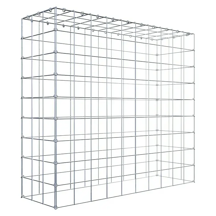 Gabiona Gabione Typ 3 - Zum Anbau in der Höhe, 100 x 30 x 90 cm, Stahl, Maschenbreite: 100 mm, Maschenhöhe: 100 mm, C-Ring - Gabione aus verzinktem Drahtgeflecht für den Garten- und Landschaftsbau. Ideal für dekorative Mauern und zur Hangbefestigung.