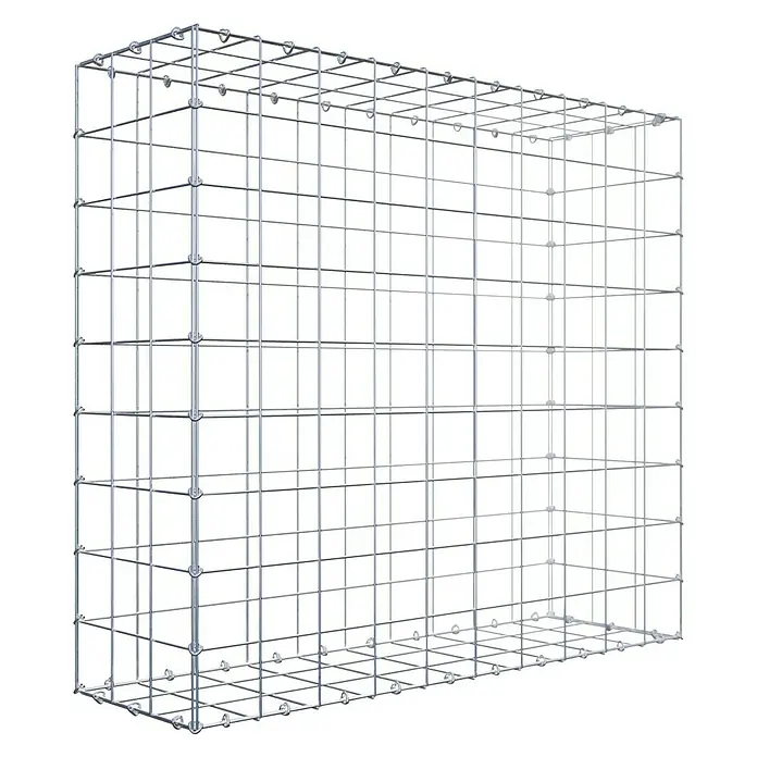 Gabiona Gabione - 100 x 30 x 90 cm, Stahl, Maschenbreite: 100 mm, Maschenhöhe: 100 mm - Drahtgitterbox: Robuste Gabione aus verzinktem Stahl für den Garten- und Landschaftsbau, ideal für Stützmauern und dekorative Elemente.