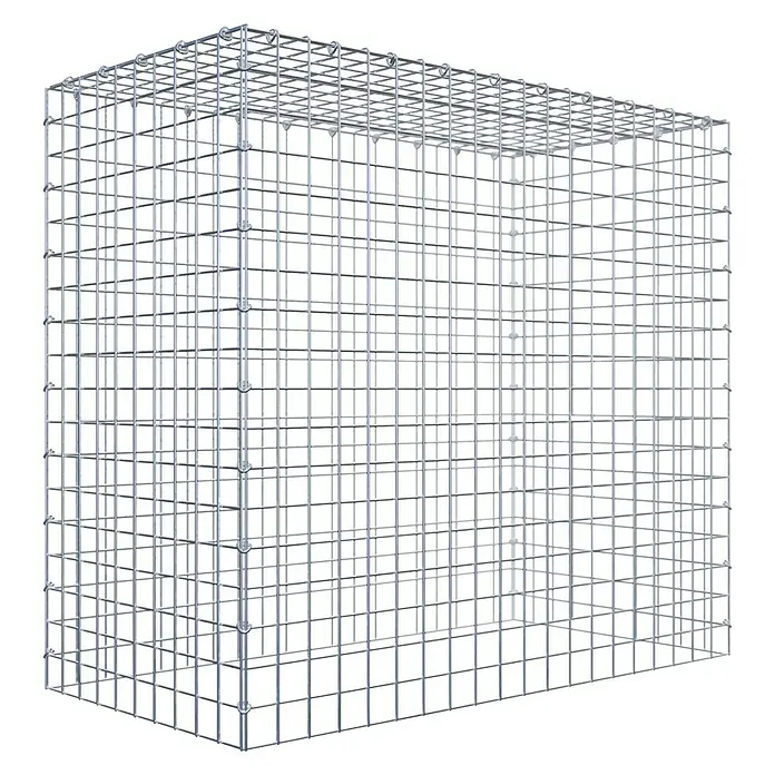 Gabiona Gabione Typ 3 - Zum Anbau in der Höhe, 100 x 50 x 90 cm, Stahl, Maschenbreite: 50 mm, Maschenhöhe: 50 mm, C-Ring - Ein rechteckiger Gabionenkorb aus verzinktem Drahtgeflecht, ideal für Gartenbau und Landschaftsgestaltung.