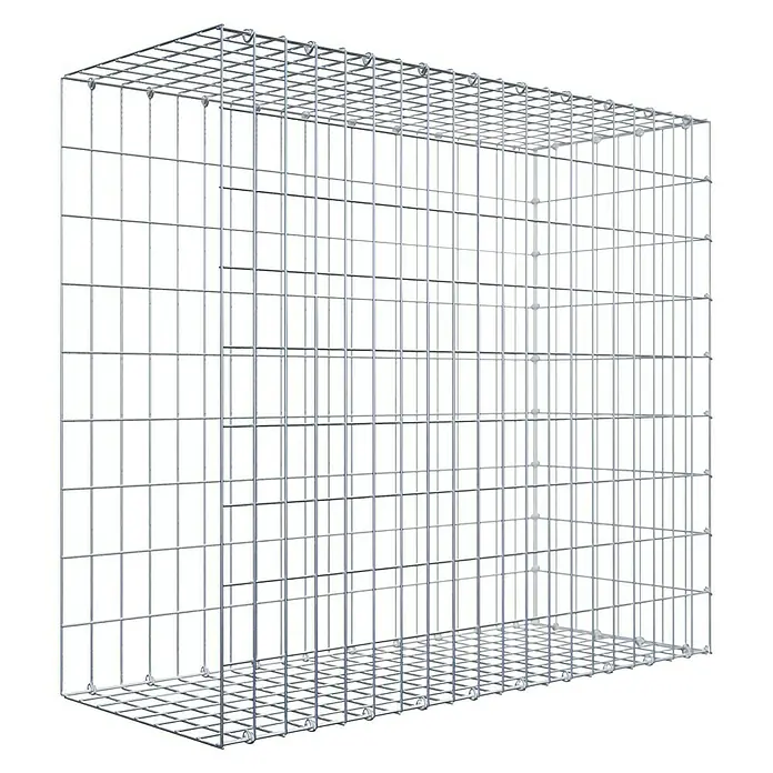 Gabiona Gabione Typ 2 - Zum Anbau in der Länge, 100 x 40 x 90 cm, Stahl, Maschenbreite: 50 mm, Maschenhöhe: 100 mm, C-Ring - Gabionenkorb aus verzinktem Drahtgeflecht, ideal für Gartenbau & Landschaftsgestaltung. Robust und vielseitig einsetzbar für dekorative Elemente.