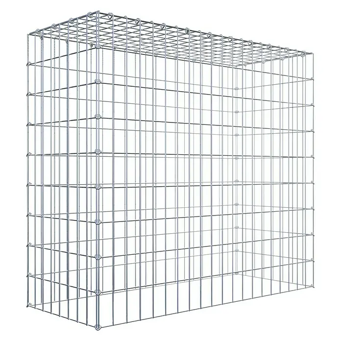 Gabiona Gabione Typ 3 - Zum Anbau in der Höhe, 100 x 40 x 90 cm, Stahl, Maschenbreite: 50 mm, Maschenhöhe: 100 mm, C-Ring - Ein Gabionenkäfig aus verzinktem Drahtgeflecht. Stabil und langlebig für den Einsatz im Garten- und Landschaftsbau, zur Hangbefestigung und als Sichtschutz.