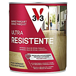 V33 Barniz para parquet Ultra resistente (Incoloro, Mate, 2,5 l, Base solvente)