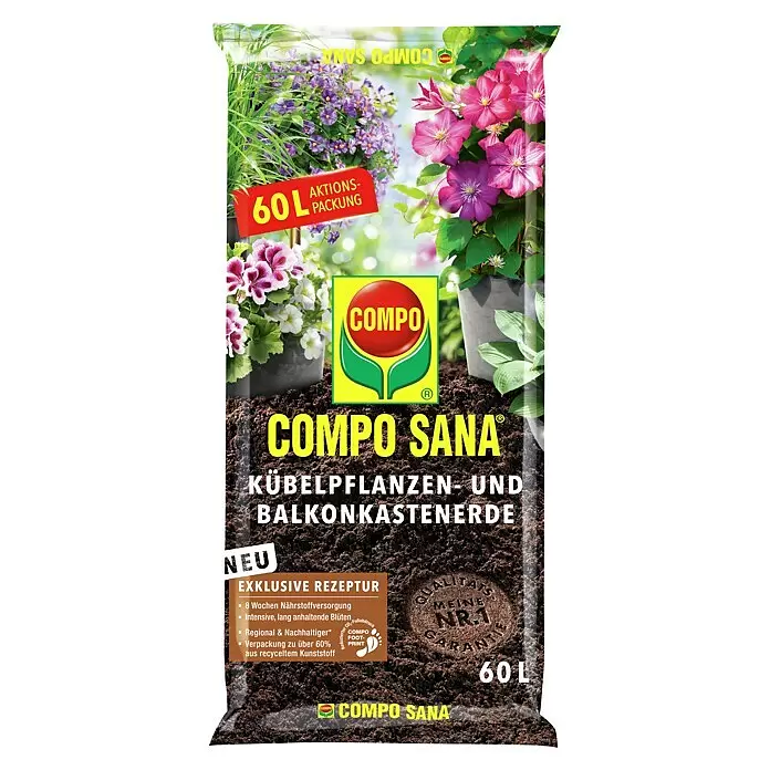 Compo Sana Kübelpflanzenerde - 60 l - Vorderansicht
