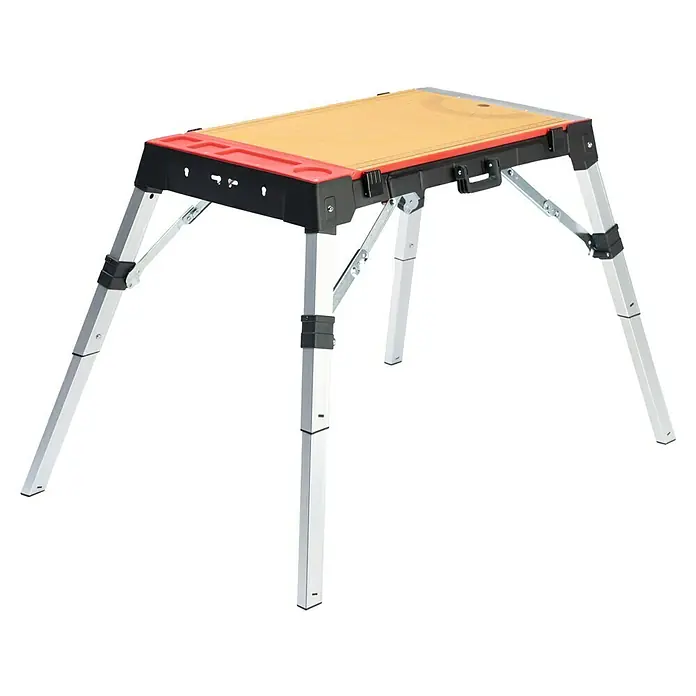Werkbank Tragbar Duplex - L x B: 1.360 x 790 mm, Arbeitshöhe: 840 mm, Belastbarkeit: 150 kg - Klappbarer Arbeitstisch mit verstellbaren Beinen. Praktischer und vielseitiger Tisch für verschiedene Arbeiten mit robuster Arbeitsfläche.