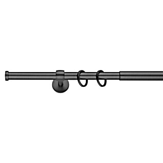 Stilgarnitur Cap-Noble (Länge Gardinenstange: 120 cm - 210 cm, Brushed Schawarz)