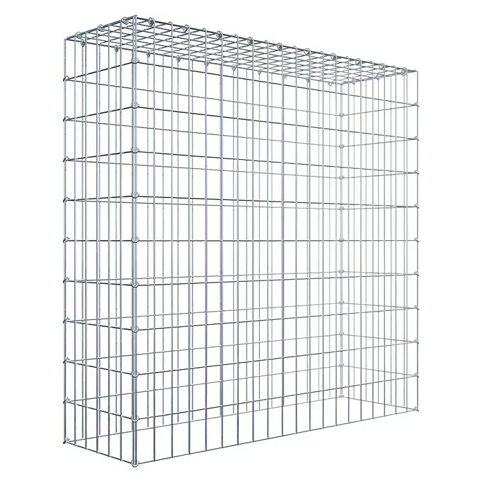 Gabiona Gabione Typ 3 - Zum Anbau in der Höhe, 100 x 30 x 100 cm, Stahl, Maschenbreite: 50 mm, Maschenhöhe: 100 mm, C-Ring - Ein rechteckiger Gabionenkorb aus verzinktem Drahtgeflecht, ideal für Gartenbau und Landschaftsgestaltung.