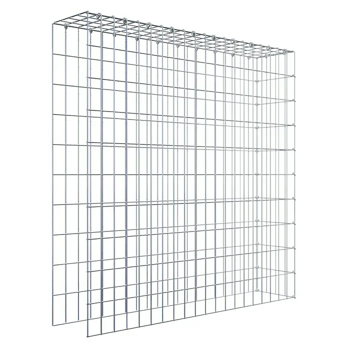 Gabiona Gabione Typ 4 - Zum Anbau in Länge & Höhe, 100 x 20 x 100 cm, Stahl, Maschenbreite: 50 mm, Maschenhöhe: 100 mm, C-Ring - Gitterbox aus robustem, verzinktem Stahl. Ideal für den Einsatz im Garten- und Landschaftsbau.