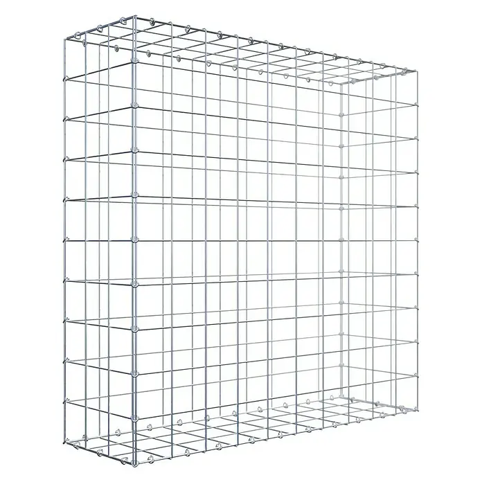 Gabiona Gabione - 100 x 30 x 100 cm, Stahl, Maschenbreite: 100 mm, Maschenhöhe: 100 mm - Ein Gabionenkorb aus verzinktem Drahtgitter, leer und bereit zur Befüllung. Ideal für Gartenbau und Landschaftsgestaltung.
