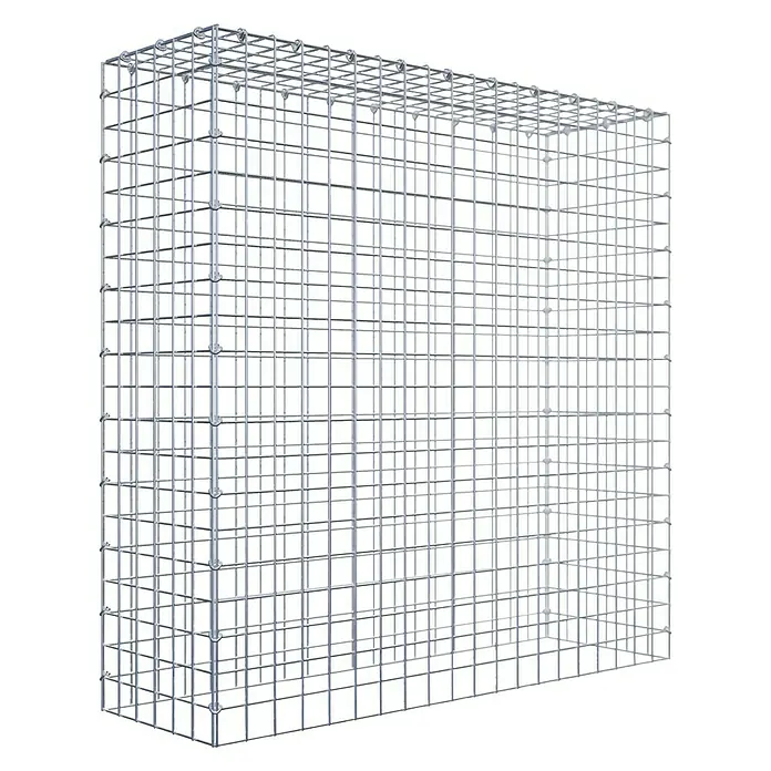 Gabiona Gabione Typ 3 - Zum Anbau in der Höhe, 100 x 30 x 100 cm, Stahl, Maschenbreite: 50 mm, Maschenhöhe: 50 mm, C-Ring - Ein Gabionenkorb aus Drahtgeflecht, ideal für Landschaftsbau und zur Befüllung mit Steinen oder anderen Materialien.
