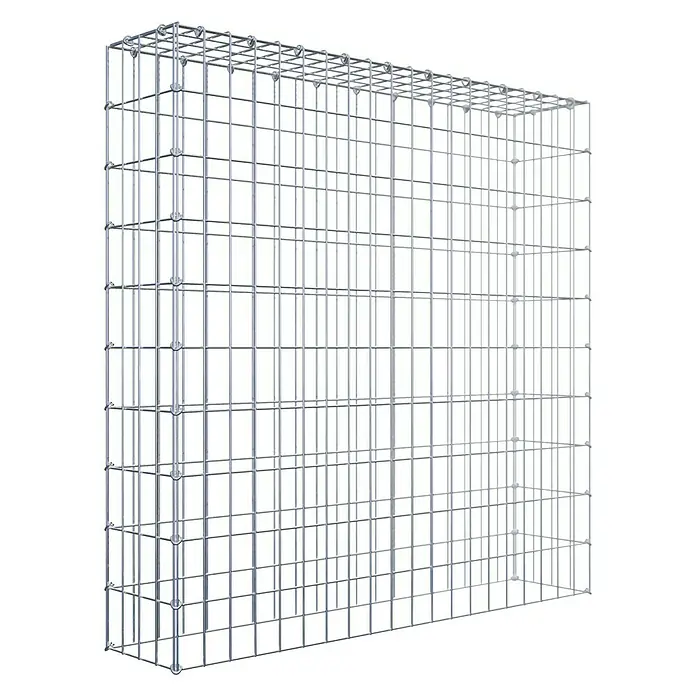 Gabiona Gabione Typ 3 - Zum Anbau in der Höhe, 100 x 20 x 100 cm, Stahl, Maschenbreite: 50 mm, Maschenhöhe: 100 mm, C-Ring - Gabione: Ein leeres Drahtgitter für Steine, das als Stützmauer oder dekoratives Element im Gartenbau verwendet werden kann.