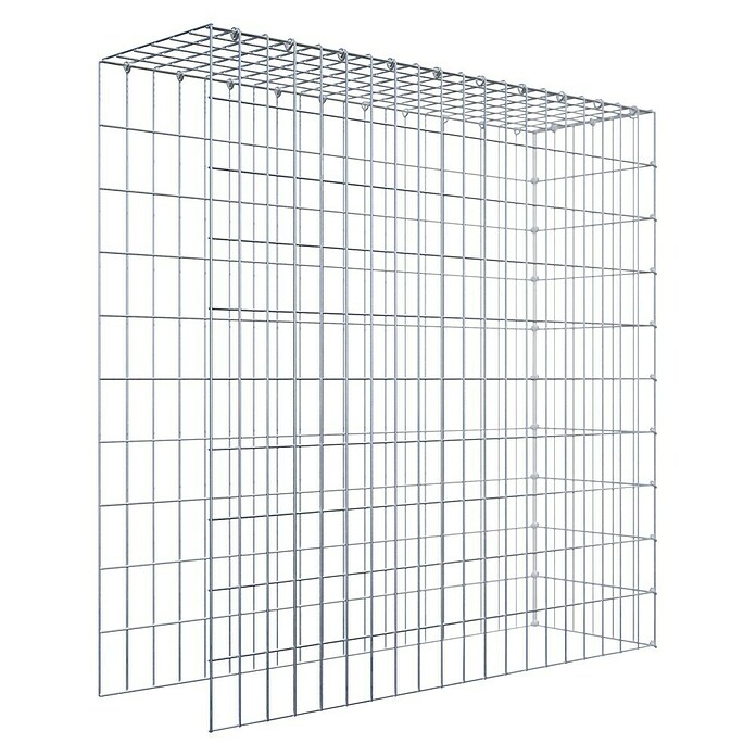 Gabiona Gabione Typ 4 (Zum Anbau in Länge & Höhe, 100 x 30 x 100 cm, Stahl, Maschenbreite: 50 mm, Maschenhöhe: 100 mm, C-Ring) | BAUHAUS