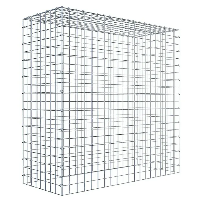 Gabiona Gabione Typ 3 - Zum Anbau in der Höhe, 100 x 40 x 100 cm, Stahl, Maschenbreite: 50 mm, Maschenhöhe: 50 mm, C-Ring - Produktabbildung eines Gabionenkorbs aus verzinktem Drahtgeflecht, ideal für Gartenbau & Landschaftsgestaltung. Robust & langlebig.