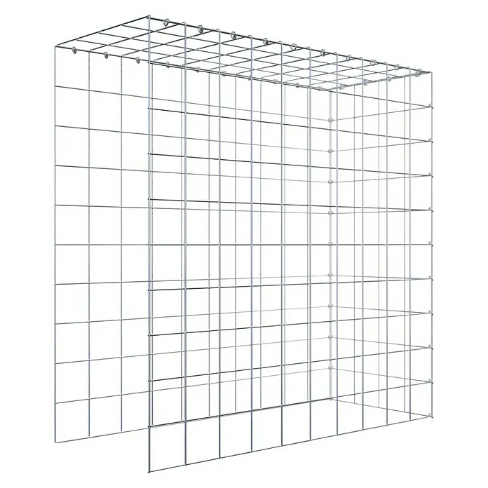 Gabiona Gabione Typ 4 - Zum Anbau in Länge & Höhe, 100 x 40 x 100 cm, Stahl, Maschenbreite: 100 mm, Maschenhöhe: 100 mm - Detailansicht eines Gabionen-Drahtkorbs, der eine robuste Struktur für verschiedene Anwendungen bietet. Ideal für den Garten- und Landschaftsbau.