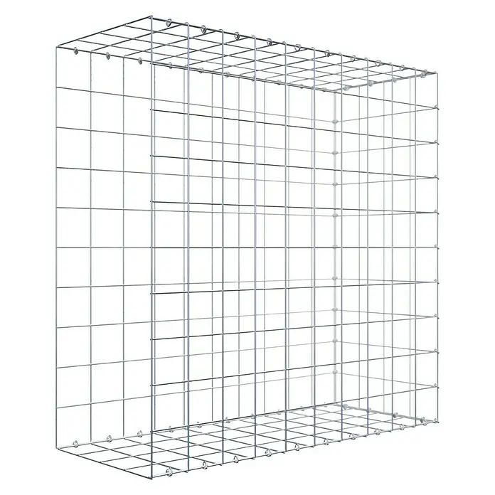 Gabiona Gabione Typ 2 - Zum Anbau in der Länge, 100 x 40 x 100 cm, Stahl, Maschenbreite: 100 mm, Maschenhöhe: 100 mm, C-Ring - Metallgitterbox für Gabionen zur Gestaltung von Außenbereichen und Gärten. Stabil und langlebig, ideal für kreative Projekte im Garten- und Landschaftsbau.