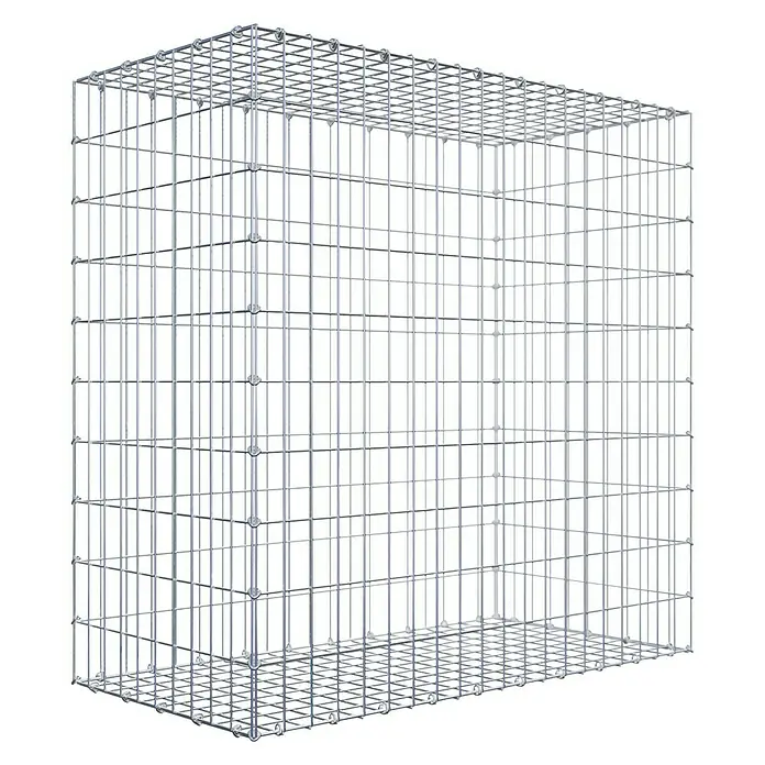 Gabione - 100 x 50 x 100 cm, Stahl, Maschenbreite: 50 mm, Maschenhöhe: 100 mm - Ein quaderförmiger Gabionenkorb aus verzinktem Drahtgeflecht, ideal für den Garten- und Landschaftsbau. Robust und langlebig.