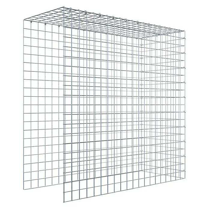 Gabiona Gabione Typ 4 - Zum Anbau in Länge & Höhe, 100 x 40 x 100 cm, Stahl, Maschenbreite: 50 mm, Maschenhöhe: 50 mm, C-Ring - Ein stabiler Gabionenkorb aus verzinktem Drahtgeflecht, ideal für den Garten- und Landschaftsbau. Vielseitig einsetzbar und langlebig.