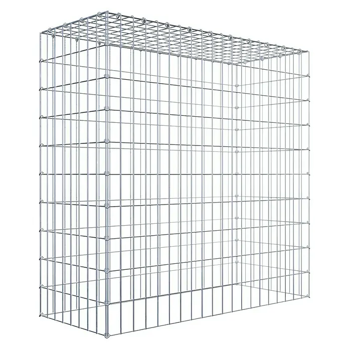 Gabiona Gabione Typ 3 - Zum Anbau in der Höhe, 100 x 40 x 100 cm, Stahl, Maschenbreite: 50 mm, Maschenhöhe: 100 mm, C-Ring - Ein Gabionenkorb aus verzinktem Stahlgeflecht, ideal für Gartenmauern oder dekorative Elemente im Außenbereich. Robust, langlebig und vielseitig einsetzbar.