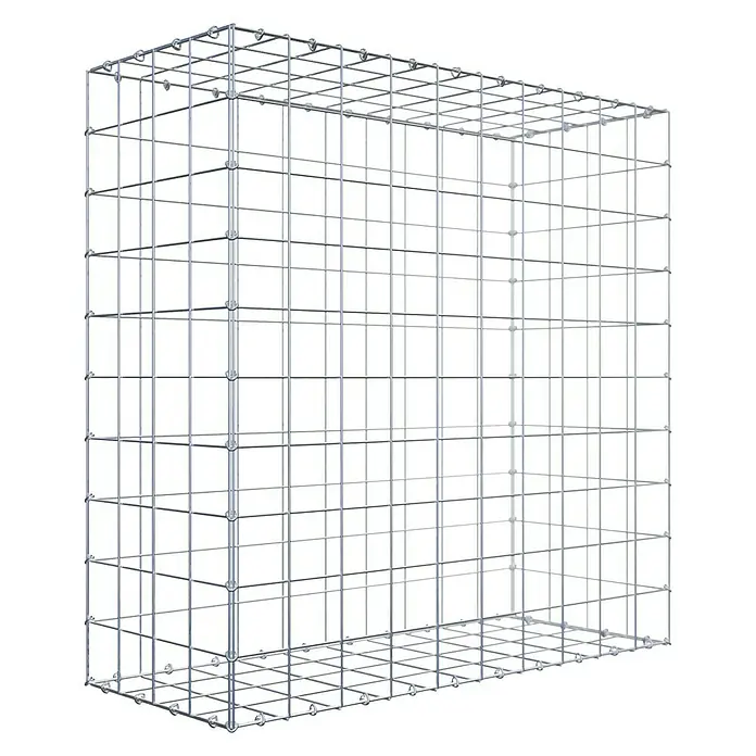 Gabiona Gabione - 100 x 40 x 100 cm, Stahl, Maschenbreite: 100 mm, Maschenhöhe: 100 mm, C-Ring - Ein Gabionenkorb aus verzinktem Drahtgitter, ideal für Garten- und Landschaftsbau, bietet Stabilität und modernes Design.