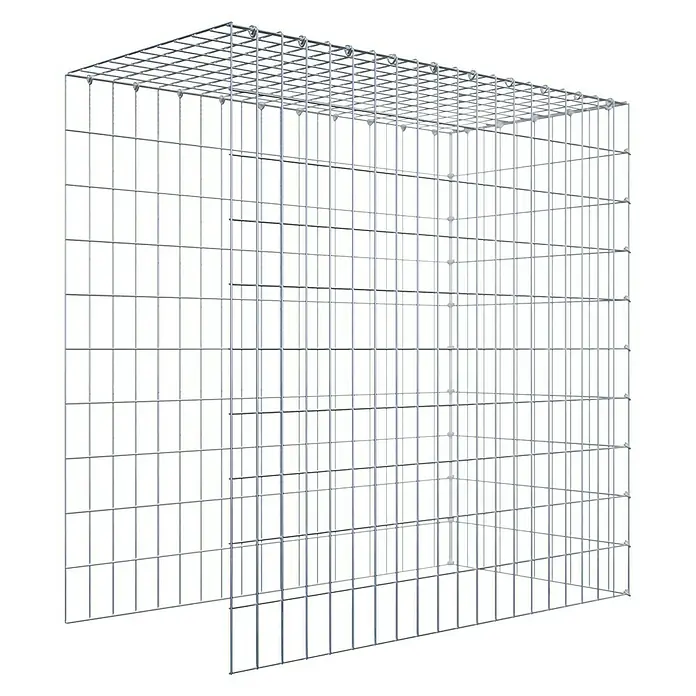 Gabiona Gabione Typ 4 - Zum Anbau in Länge & Höhe, 100 x 50 x 100 cm, Stahl, Maschenbreite: 50 mm, Maschenhöhe: 100 mm, C-Ring - Metallgitterbox zur vielseitigen Verwendung im Garten- und Landschaftsbau. Robuste Konstruktion für Steine oder Pflanzen.