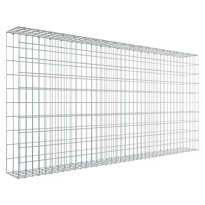 Gabiona Gabione Typ 2 - Zum Anbau in der Länge, 200 x 20 x 100 cm, Stahl, Maschenbreite: 50 mm, Maschenhöhe: 100 mm, C-Ring - Metallgitterbox für vielseitige Anwendungen im Garten- und Landschaftsbau, robust und langlebig. Ideal für Gabionen oder als dekoratives Element.