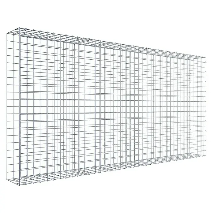 Gabiona Gabione Typ 2 - Zum Anbau in der Länge, 200 x 20 x 100 cm, Stahl, Maschenbreite: 50 mm, Maschenhöhe: 50 mm, C-Ring - Stabile Gabione aus verzinktem Drahtgitter für den Garten- und Landschaftsbau. Ideal zur Befüllung mit Steinen als Sichtschutz oder zur Hangbefestigung.