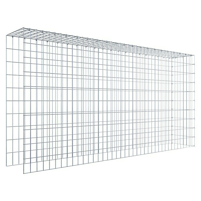 Gabiona Gabione Typ 4 (Zum Anbau in Länge & Höhe, 200 x 30 x 100 cm, Stahl, Maschenbreite: 50 mm, Maschenhöhe: 100 mm, C-Ring) | BAUHAUS