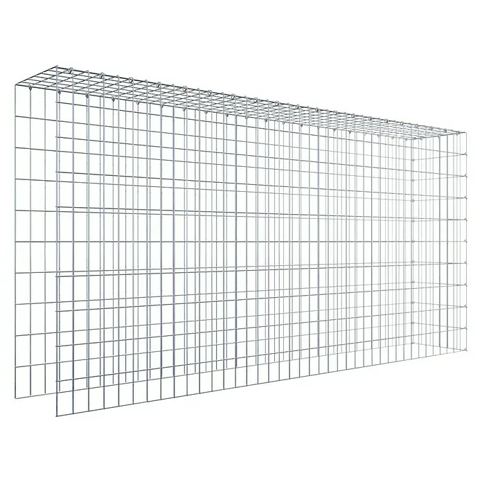 Gabiona Gabione Typ 4 - Zum Anbau in Länge & Höhe, 200 x 30 x 100 cm, Stahl, Maschenbreite: 50 mm, Maschenhöhe: 100 mm, C-Ring - Drahtgitterkorb für Gabionen. Der Gitterkorb ist stabil und langlebig. Ideal für Gartenbau und Landschaftsgestaltung.
