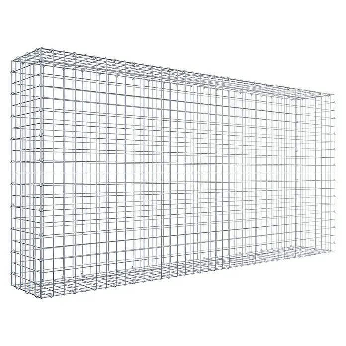Gabiona Gabione - 200 x 30 x 100 cm, Stahl, Maschenbreite: 50 mm, Maschenhöhe: 50 mm - Ein rechteckiger Gabionen-Korb aus verzinktem Stahldrahtgitter, ideal für Landschaftsbau, Stützmauern und dekorative Elemente im Garten.