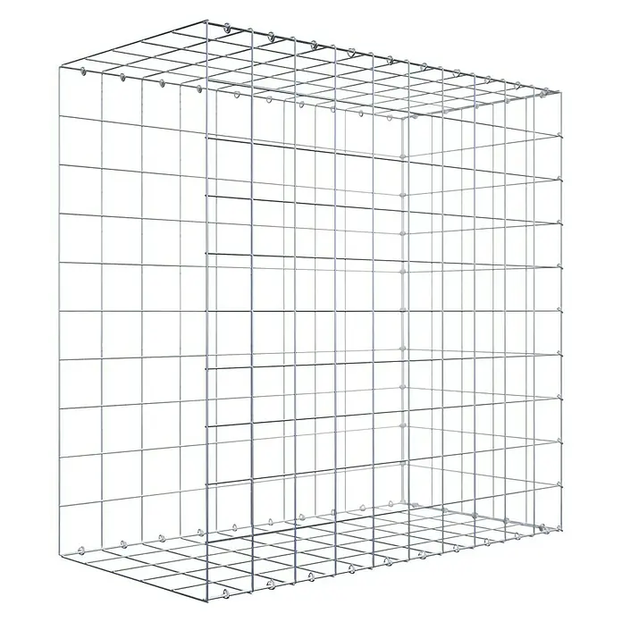 Gabiona Gabione Typ 2 - Zum Anbau in der Länge, 100 x 50 x 100 cm, Stahl, Maschenbreite: 100 mm, Maschenhöhe: 100 mm, C-Ring - Gabione aus verzinktem Drahtgeflecht zur Verwendung im Garten- und Landschaftsbau oder als dekoratives Element.