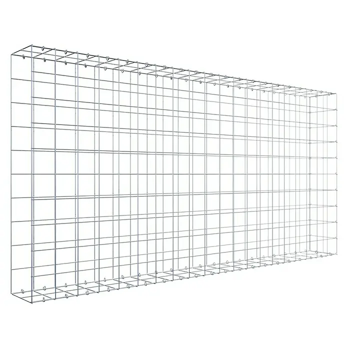 Gabiona Gabione Typ 2 - Zum Anbau in der Länge, 200 x 20 x 100 cm, Stahl, Maschenbreite: 100 mm, Maschenhöhe: 100 mm, C-Ring - Gitterbox aus Stahl, ideal für Lagerung und Transport. Robuste Konstruktion für vielfältige Anwendungen im Lager und Logistikbereich.