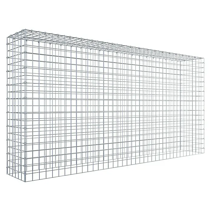 Gabiona Gabione Typ 3 - Zum Anbau in der Höhe, 200 x 30 x 100 cm, Stahl, Maschenbreite: 50 mm, Maschenhöhe: 50 mm, C-Ring - Ein rechteckiger Gabionenkorb aus Metall, der für Stabilität und Haltbarkeit sorgt. Ideal für Landschaftsbau und Erosionsschutz.