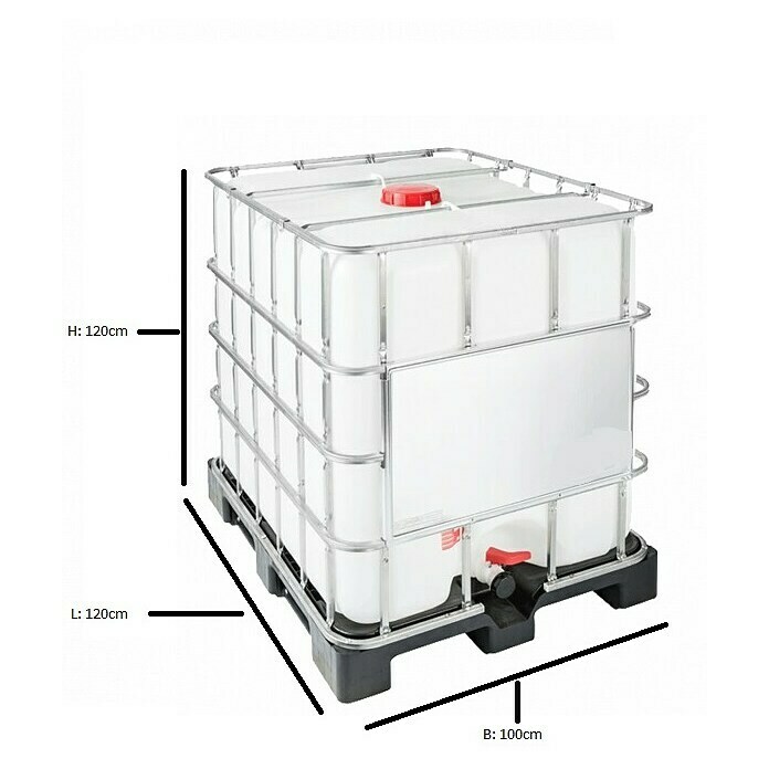 Regenwassertank1.000 l, Weiß Sketch