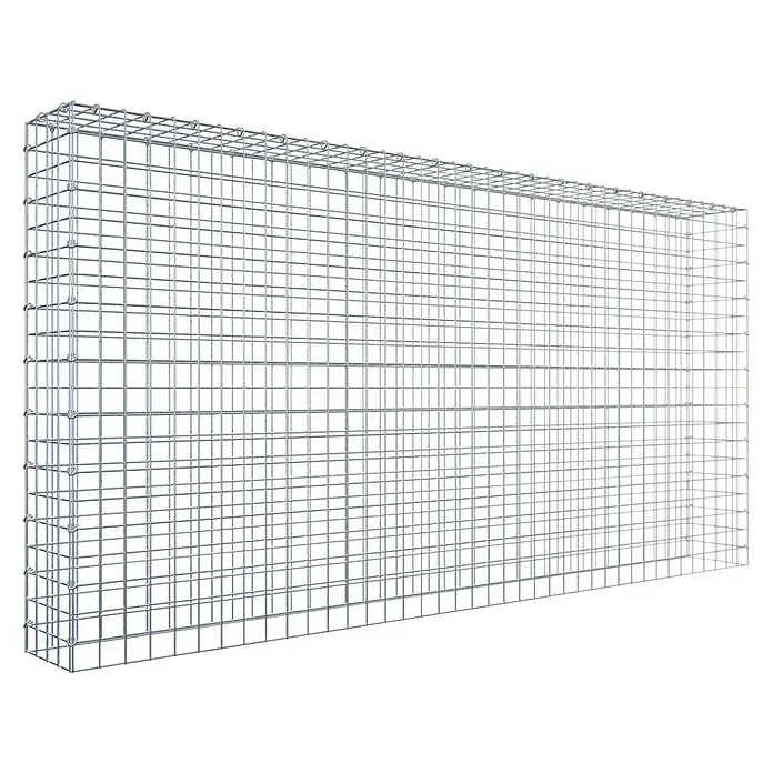 Gabiona Gabione Typ 3 - Zum Anbau in der Höhe, 200 x 20 x 100 cm, Stahl, Maschenbreite: 50 mm, Maschenhöhe: 50 mm, C-Ring - Ein dreidimensionales Gitter aus robustem Metalldraht, ideal für vielfältige Bau- und Gartenprojekte. Stabile Konstruktion und vielseitige Einsatzmöglichkeiten.