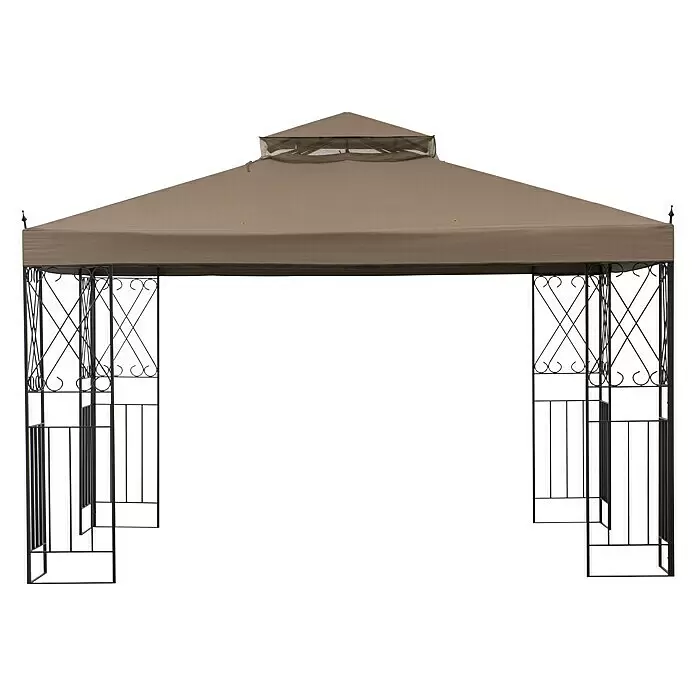 Sunjoy Pavillon Aneto - B x T: 360 x 300 cm, Farbe Gestell: Braun, Stahl - Vorderansicht