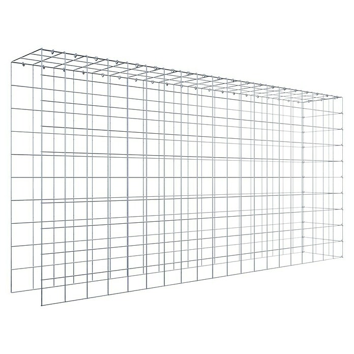 Gabiona Gabione Typ 4 (Zum Anbau in Länge & Höhe, 200 x 30 x 100 cm, Stahl, Maschenbreite: 100 mm, Maschenhöhe: 100 mm) | BAUHAUS