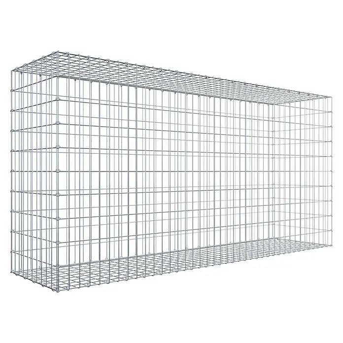 Gabione - 200 x 50 x 100 cm, Stahl, Maschenbreite: 50 mm, Maschenhöhe: 100 mm - Ein rechteckiger Gabionenkorb aus verzinktem Drahtgeflecht, ideal für Landschaftsbau und Erosionsschutz. Der stabile Korb bietet vielseitige Gestaltungsmöglichkeiten.